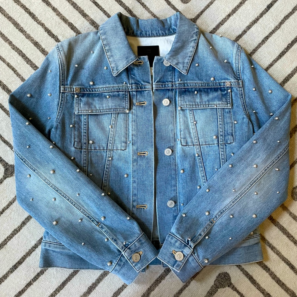 BNWT GIVENCHY Pearl embellished denim jacket sz S